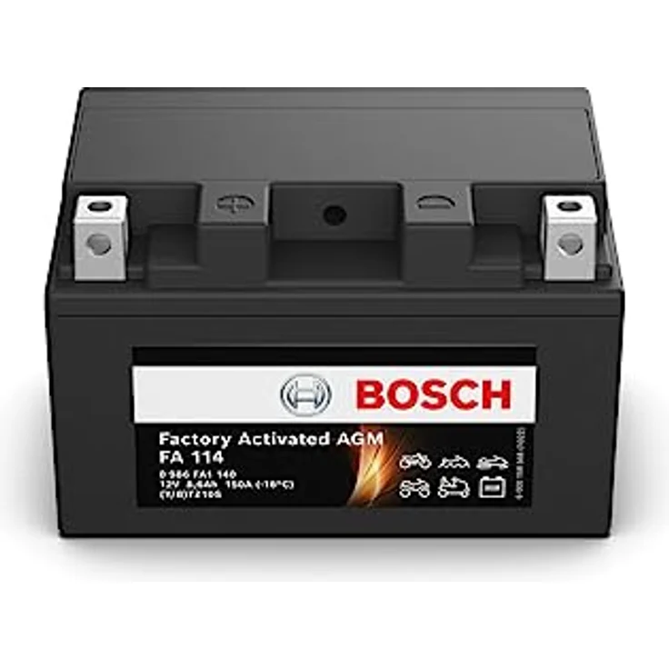 BOSCH Starterbatterie 12V 8,6Ah 150A/EN, Motorrad Batterie für Kawasaki, Honda, Yamaha und MV Agusta – Bild 1
