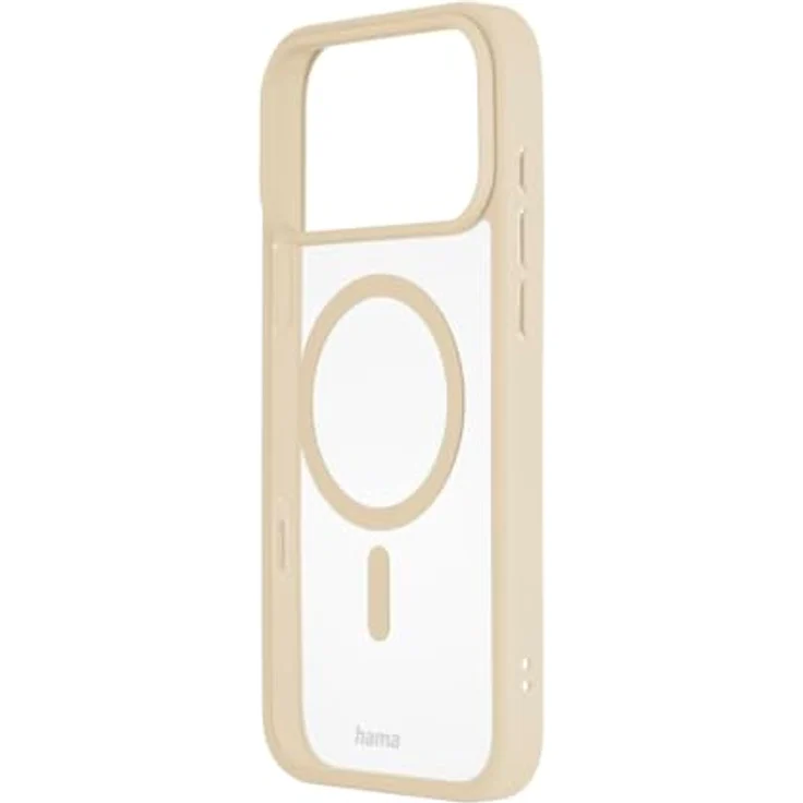 Hama Handyhülle für iPhone 17 Pro Max, MagSafe, magnetisches Case mit Kantenschutz, Kameraschutz, Anti-Rutsch-Oberfläche, durchsichtig/beige – Bild 2