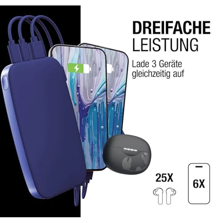 Fresh 'n Rebel Powerbank 18000mAh, USB-C Power Delivery 20W, 6 Sicherheitsmerkmale, tragbar für iPhone und Android, True Blue – Bild 3