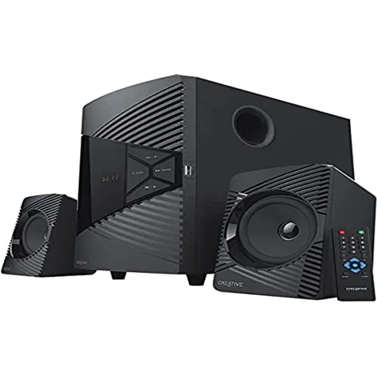 Creative SBS E2500 Leistungsfähiges 2.1-Bluetooth-Lautsprechersystem mit Subwoofer für Computer und Fernseher, Schwarz