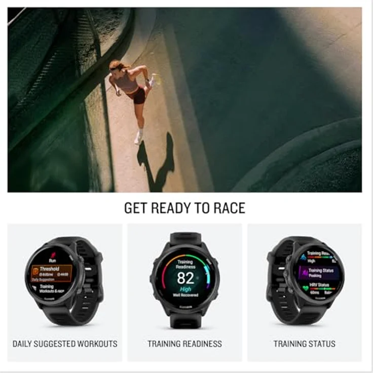 Garmin® Forerunner® 570, 47 mm GPS-Lauf- und Triathlon-Smartwatch mit AMOLED-Display, schiefergrauem Aluminium, Anruf-Funktion und über 30 Aktivitätsprofilen – Bild 4