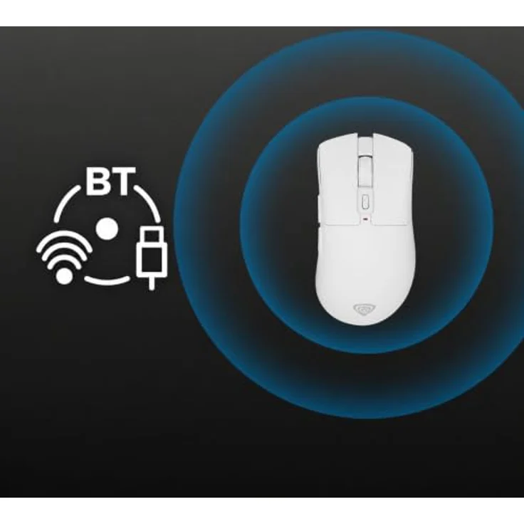 Natec GENESIS Zircon 880, optische Wireless Maus mit 12000 DPI, 6 Tasten, USB Type-C, Weiß – Bild 6