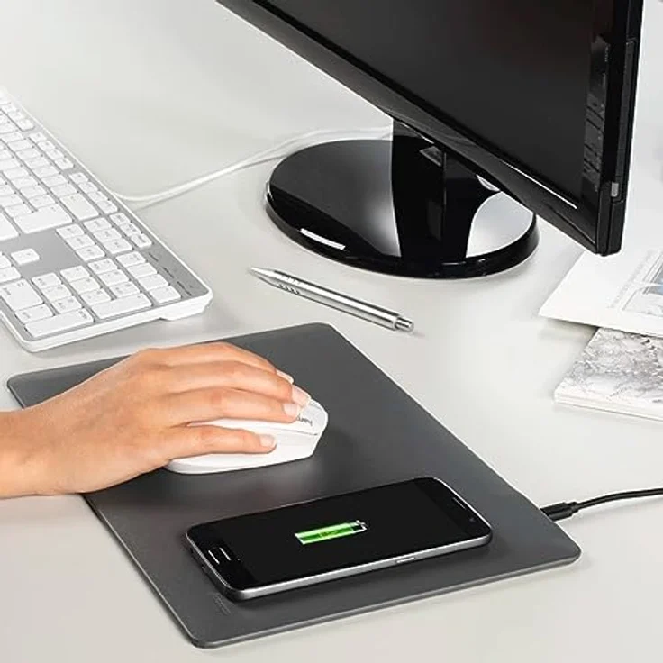 Hama Wireless Charging Mousepad, dunkelgrau – Bild 3
