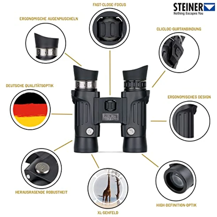STEINER Fernglas Wildlife 10,5x28 - Deutsche Qualitätsoptik, kontrastreiche HD-Bilder, leicht, ideal zum Wandern und für detaillierte Naturbeobachtungen – Bild 3