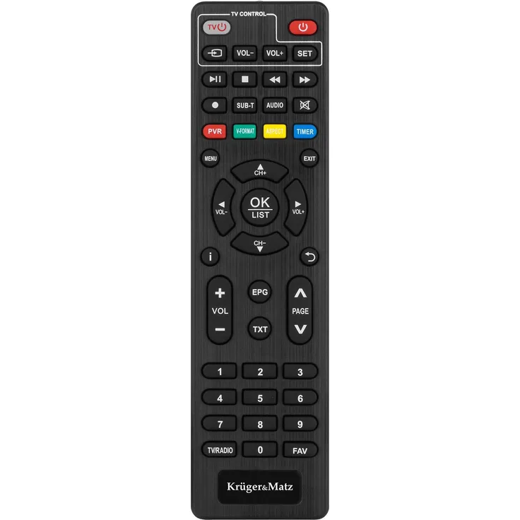 Kruger&Matz Fernbedienung für DVB-T2 KM0550D Decoder-Tuner, Modell PIL0368, kompatibel und sofort einsatzbereit