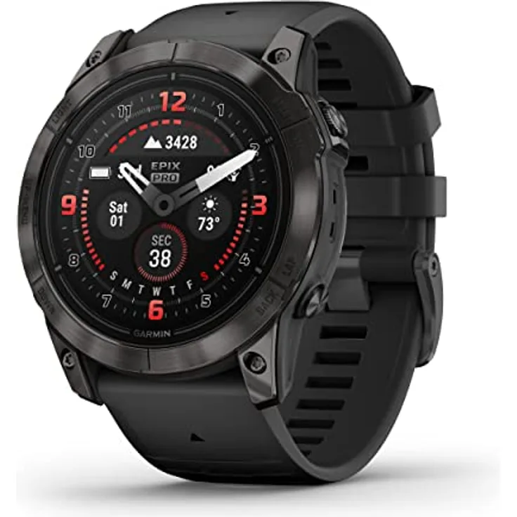 Garmin EPIX PRO (Gen 2) 51mm – GPS-Multisport-Smartwatch mit brillantem 1,4“ AMOLED-Display und Touch-/Tastenbedienung. TOPO-Karten, 60 Sport-Apps, Garmin Music, Garmin Pay, bis zu 31 Tage Akkulaufzeit