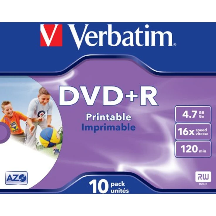 Verbatim DVD+R 4,7 GB - 16-fache Brennngeschwindigkeit - hohe Lebensdauer - Kratzschutz - 10 Stück Jewel Case – Bild 2