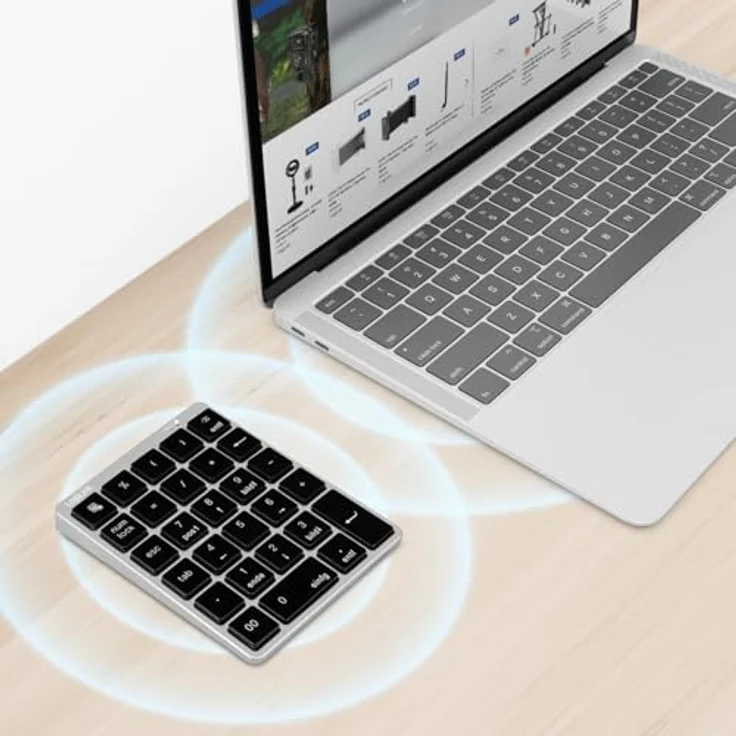 LogiLink ID0212, kabelloser Bluetooth Nummernblock mit 28 Tasten, grau – Bild 3
