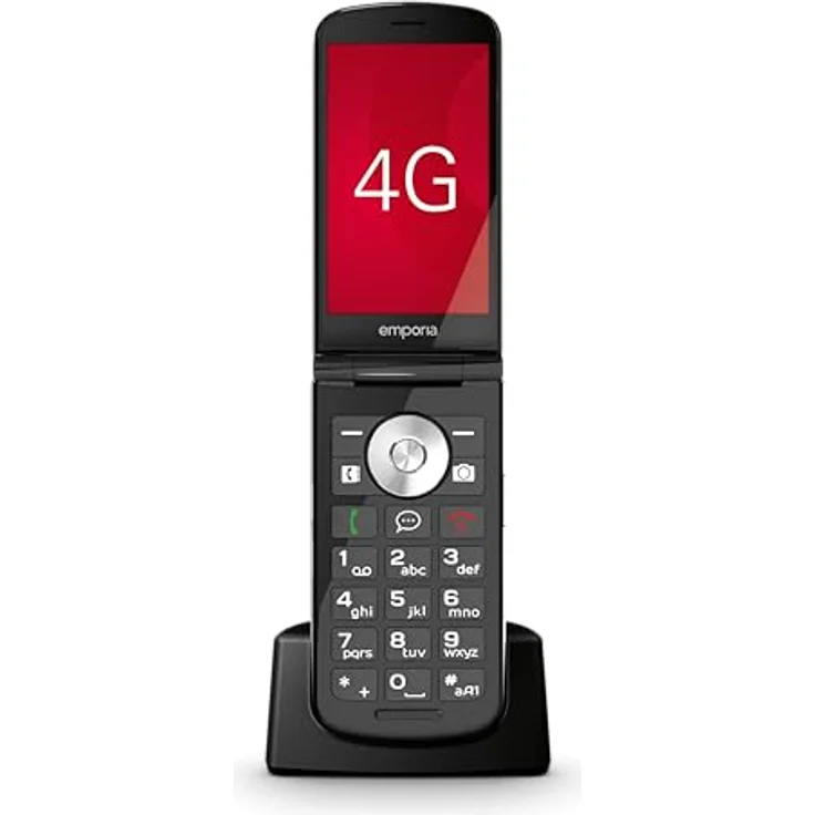 Emporia TOUCHsmart.3 New Edition, 4G Handy für Senioren mit dedizierter WhatsApp-Taste, 3.25" Farbdisplay und Ladestation, Schwarz – Bild 4