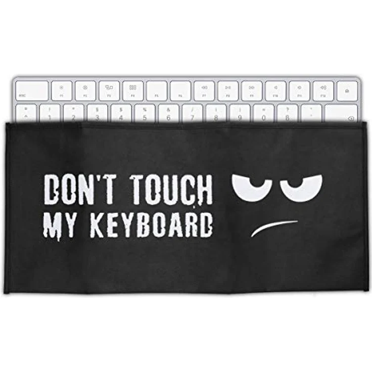 kwmobile Hülle kompatibel mit Apple Magic Keyboard - PC Tastatur Schutzhülle - Keyboard Staub Cover Case Don't Touch My Keyboard Weiß Schwarz – Bild 2