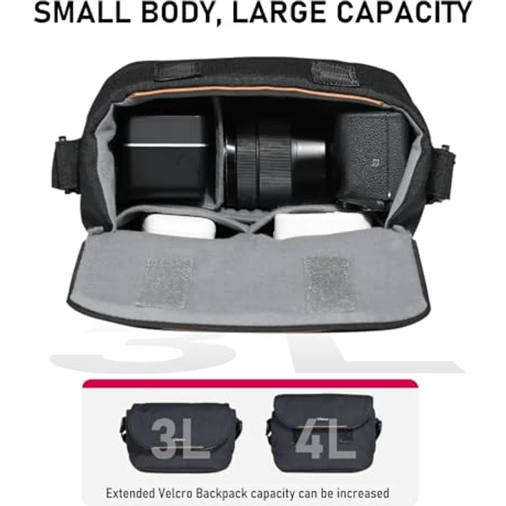 Ulanzi Lightweight Shoulder Bag, Kamera Schultertasche mit leichtem Design, Schwarz – Bild 5