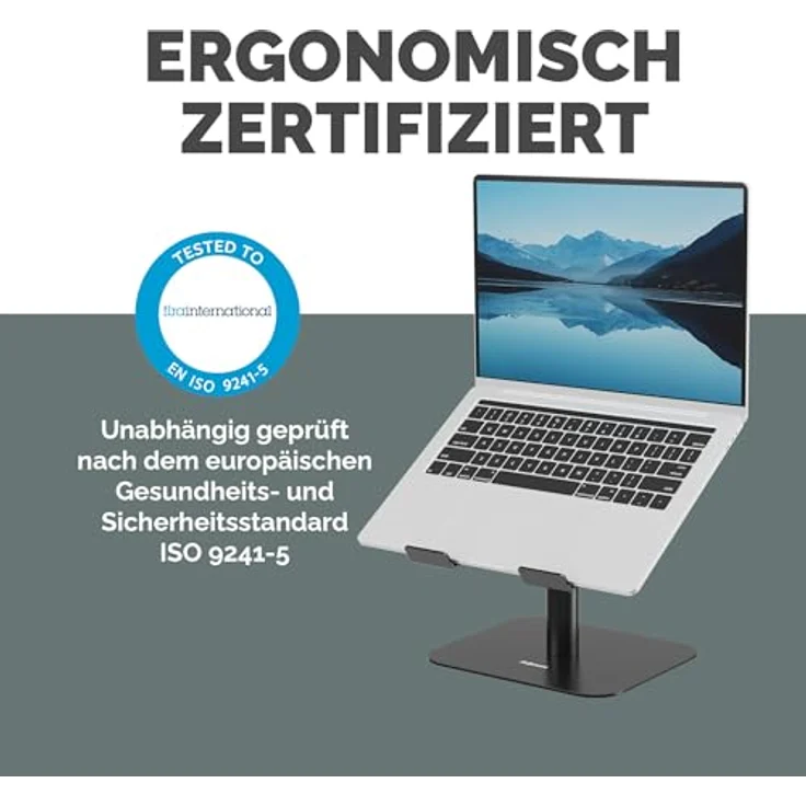 Fellowes Alumia™ Laptopständer, ergonomisch, höhen- und neigungsverstellbar, aus recyceltem Aluminium, schwarz, platzsparend für Büro & Zuhause – Bild 4