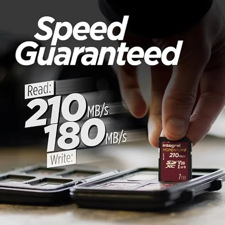 Integral Momentum I, 1 TB SDXC, UHS-I, Lesegeschwindigkeit 210 MB/s, Schreibgeschwindigkeit 180 MB/s, Class 3 (U3), Bordeaux – Bild 2