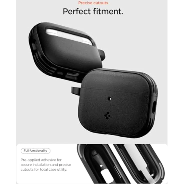 Spigen Vault Hülle Case für AirPods Pro 3. Generation (2025) - Matt Schwarz, rutschfester Griff, militärischer Schutz, kabelloses Laden – Bild 5