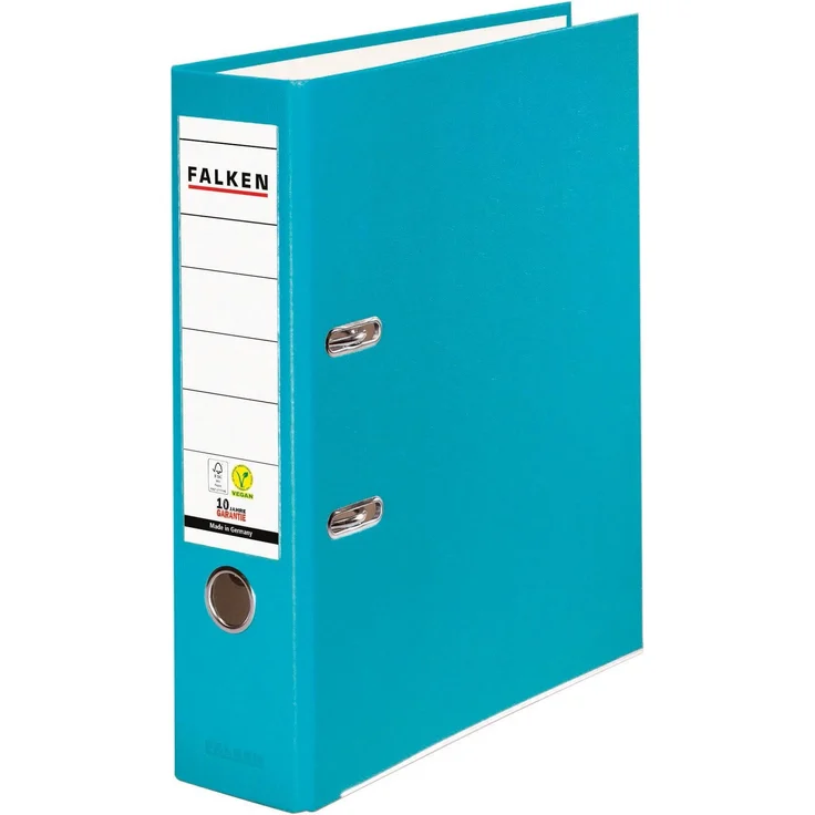 Falken PP-Color-Ordner A4 Rücken 80mm + Einsteckschild Türkis, strapazierfähig und FSC zertifiziert – Bild 1