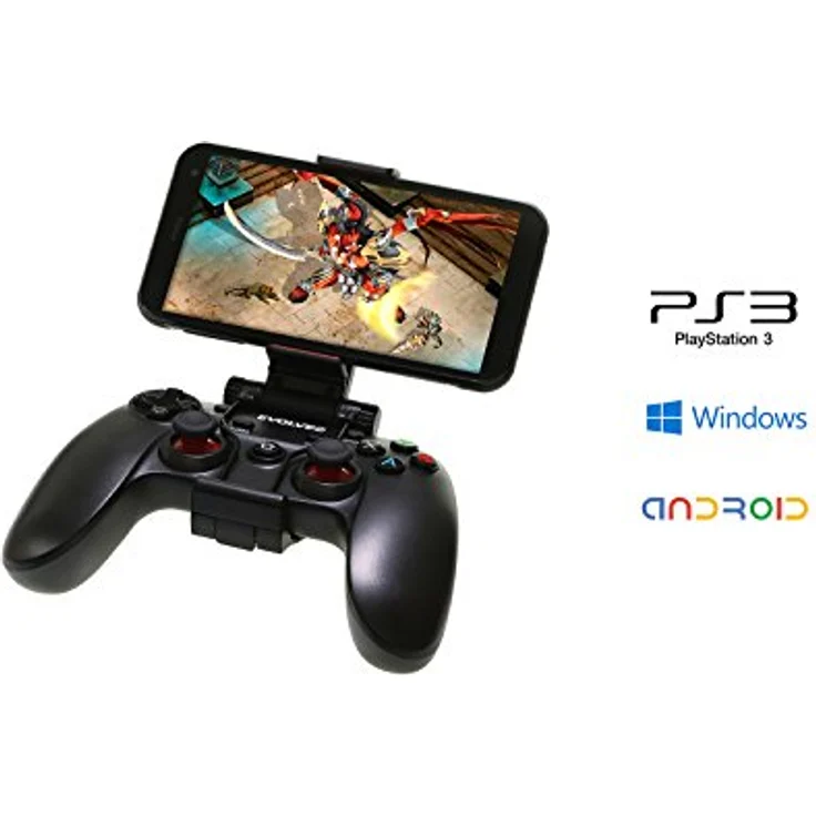 Evolveo EasyPhone Fighter F1, Gamepad für Android, PC und Playstation 3, Bluetooth/USB, verkabelt & kabellos, Turbo-Taste, ergonomisches Design, 600 mAh Batterie – Bild 3