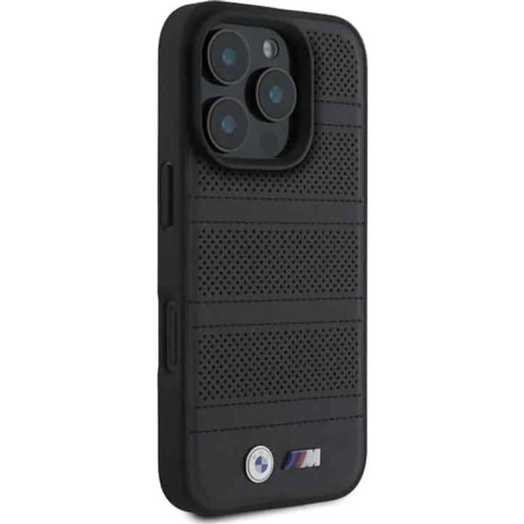 BMW Smartphone-Hülle BMW Apple iPhone 16 Pro Hardcase Perforated Stitched Line MagSafe aus ökologischem Leder mit TPU-Seiten, metallischem BMW-Logo und M Power-Emblem – Bild 4