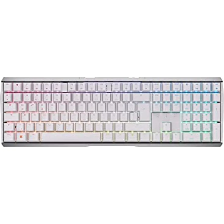 CHERRY MX 3.0S Wireless, kabellose mechanische Gaming-Tastatur mit RGB-Beleuchtung, Deutsches Layout (QWERTZ), Bluetooth-®, Funk- oder Kabelverbindung, MX RED Switches, weiß