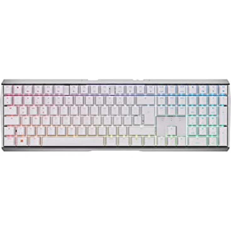 CHERRY MX 3.0S Wireless, kabellose mechanische Gaming-Tastatur mit RGB-Beleuchtung, Deutsches Layout (QWERTZ), Bluetooth-®, Funk- oder Kabelverbindung, MX RED Switches, weiß – Bild 1