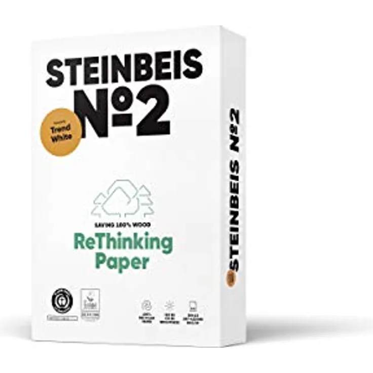 Steinbeis Nr. 2 TRENDWHITE Reprografisches Papier, 100 % recycelt, natürliche Farbe, 80 g, A3, Blauer Engel - 500 Blatt