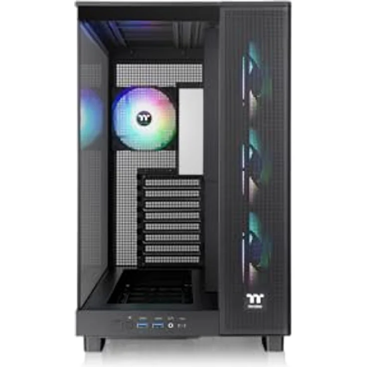 Thermaltake View 380 XL TG ARGB Mid Tower Chassis Black mit vorinstallierten 120mm ARGB Lite Lüftern – Bild 2