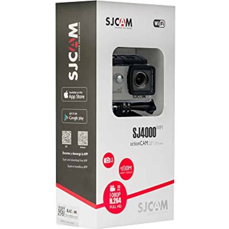 SJCAM SJ-4000-WiFi SJ4000 Deutsche Version wasserdichte Sport Actionkamera (5,08 cm (2 Zoll), FHD, 1080p, 30m, 12MP, 16 Zubehörteile) Silber – Bild 6