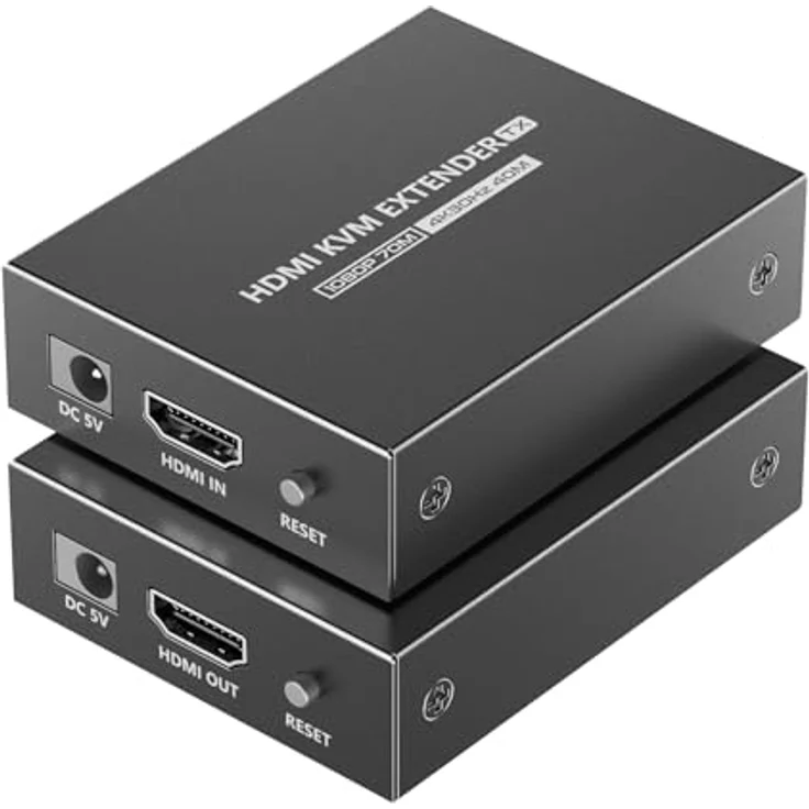 PremiumCord HDMI KVM Extender, UHD 4K 2160p 30Hz über CAT6/6A/7 bis zu 70m, USB-Übertragung, HDCP 1.4, HDR 10, Metallgehäuse, ohne Verzögerung – Bild 3