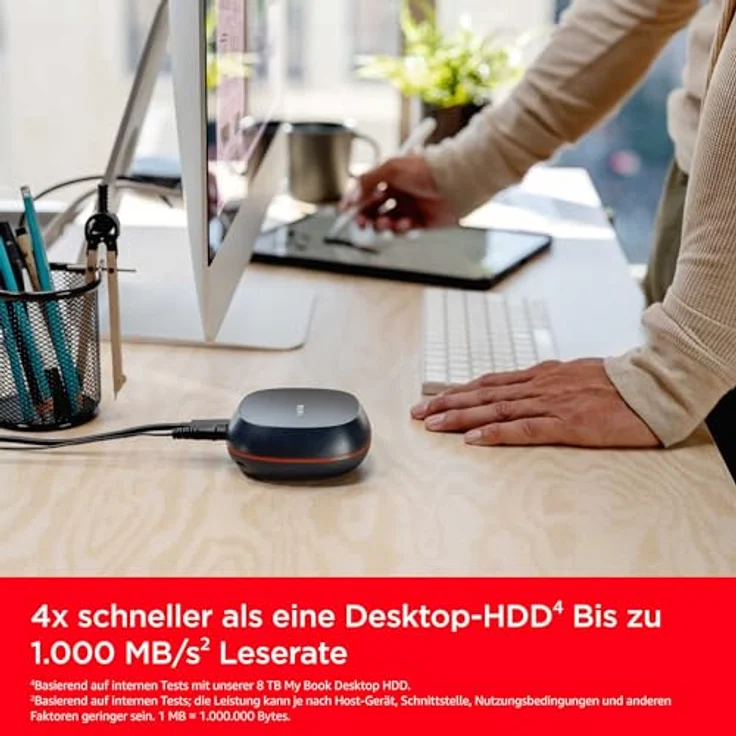 SanDisk Desk Drive SSD 4 TB (kompatibel mit Windows-Computer oder Macs, Desktop-Datensicherung, SSD-Geschwindigkeit, Lesegeschwindigkeiten bis zu 1.000 MB/s, exFAT formatiert, automatische Backups) – Bild 4