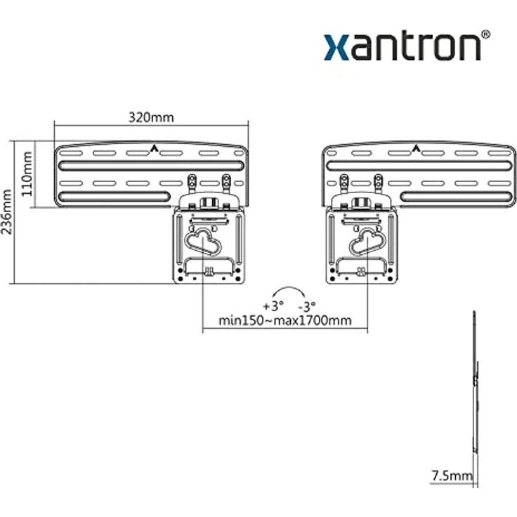 Xantron® SF01 Samsung TV Wandhalterung 43-85 Zoll/ Slim Fit max. 60kg / Fernseher , minimaler Wandabstand - inkl. Montagematerial – Bild 4