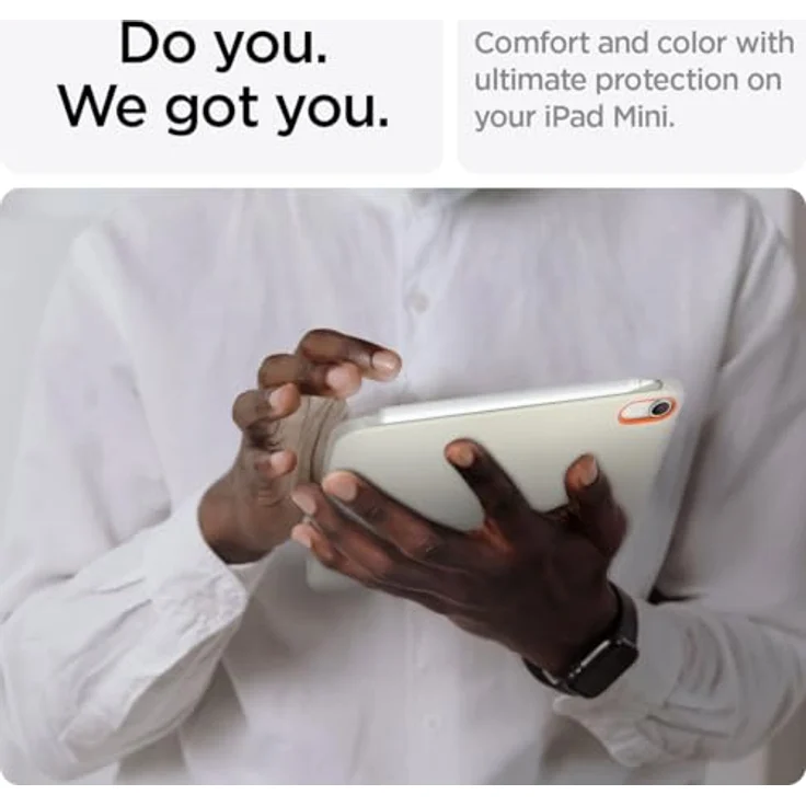 Spigen Nano Pop Hülle für iPad mini 7. (2024, A17 Pro) / 6. (2021) - verstärkter Schutz, kontrastreiches Design, Orange Beige – Bild 4