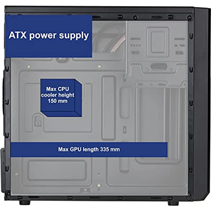 Akyga AK17BK Micro Tower PC Gehäuse, kompatibel mit Micro ATX/Mini ITX, 2x USB 3.0, schwarz – Bild 6