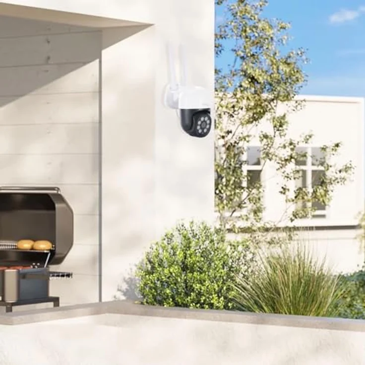 Casativo WLAN Outdoor Überwachungskamera 2K, IP66 wetterfest, Pan-Tilt, intelligente Personenerkennung, Nachtsicht in Farbe, 95 dB Sirene – Bild 7