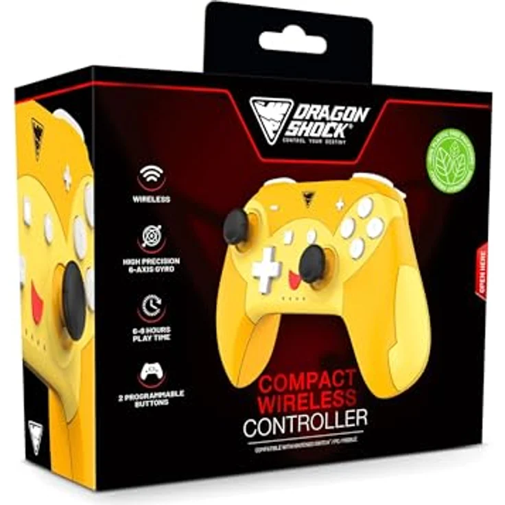 DragonShock Controller Poptop Wireless Pikachio Switch, Kabelloses Gaming-Controller mit programmierbaren Tasten und ergonomischer Gestaltung, Mehrfarbig – Bild 2