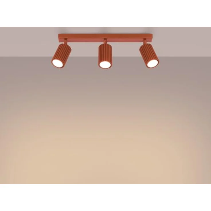 SOLLUX lighting Deckenlampe Aluminium 3 Flammig Karbon Ockerrot - Energiesparende Deckenleuchte für ein modernes Zuhause – Bild 4