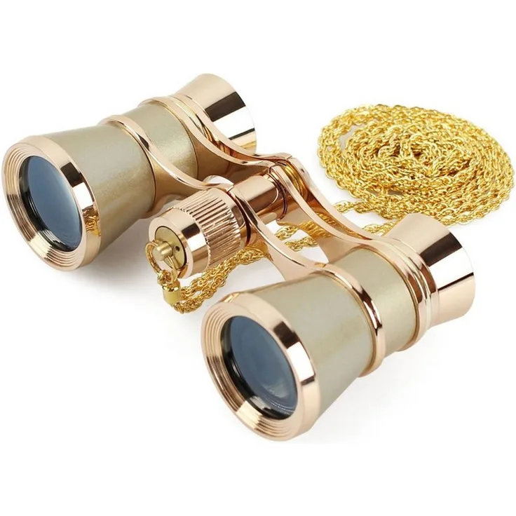 Braun Phototechnik Binocular Opera 3x25, Fernglas mit gold/gold Design und Zubehör