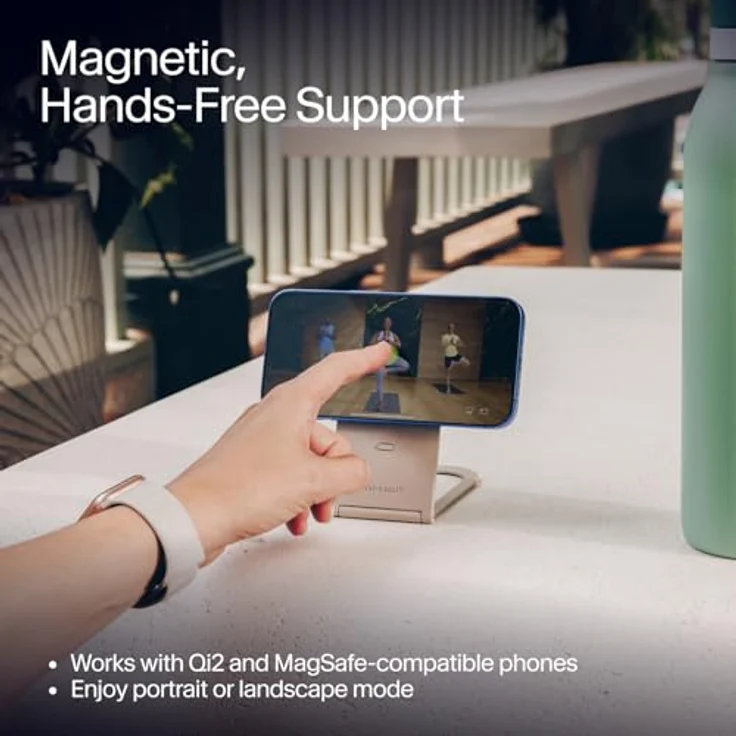 TwelveSouth Curve Nano, faltbare Smartphone Halterung mit Magnet und verstellbarem Scharnier, Grau – Bild 3