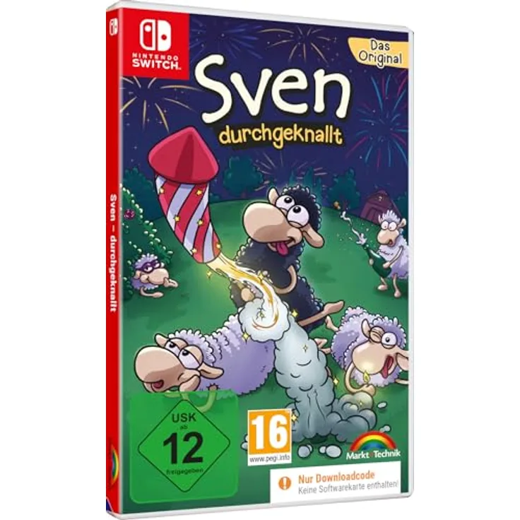 Markt + Technik Sven - durchgeknallt für Switch, Nintendo Switch Spiel mit 3D Animationen für 1-4 Spieler, Downloadcode in Box enthalten