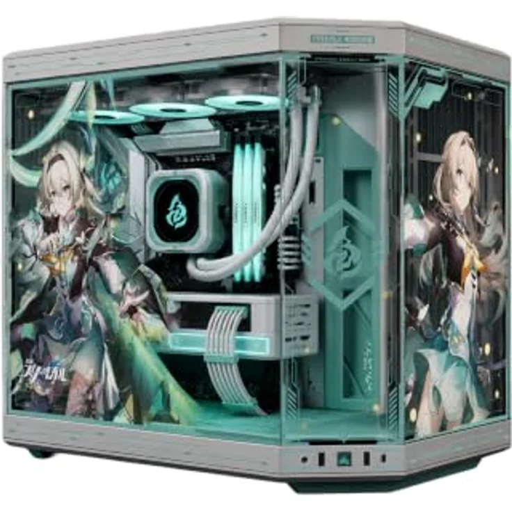 HYTE Y70 Firefly Edition, ATX Mid-Tower-Gehäuse mit Tempered Glass, hohe Kühlkapazität für 10 Lüfter – Bild 2
