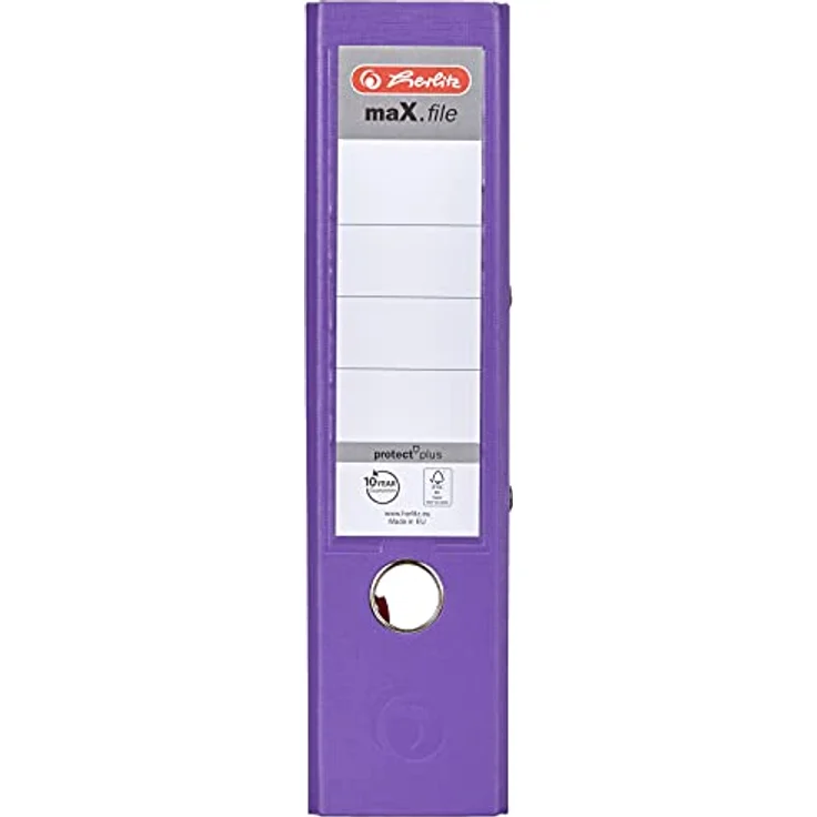 Herlitz Aktenordner maX.file »protect plus« mit Griffloch und Kantenschutz, breit, DIN A4, 8 cm Rückenbreite, Polypropylen, blau – Bild 3