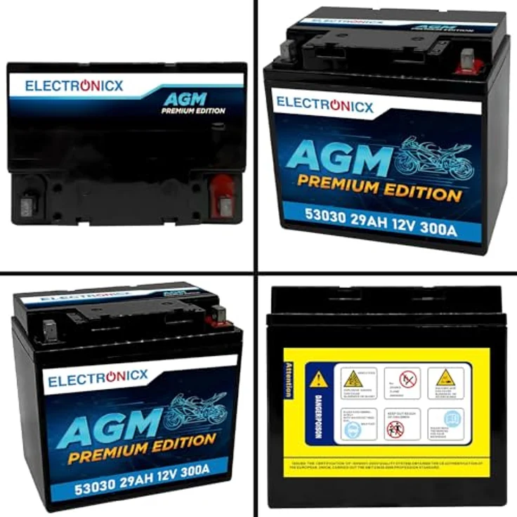 Electronicx AGM Motorradbatterie 29Ah 12V - wartungsfrei, auslaufsicher, vibrationsfest für Motorrad, Roller, Quad, ATV, Jetski – Bild 9