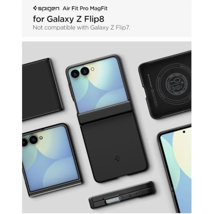 Spigen Air Fit Pro MagSafe, schwarze Handyhülle für Samsung Galaxy Z Flip8 mit vollständiger Scharnierabdeckung und kabelloser Ladeunterstützung – Bild 3
