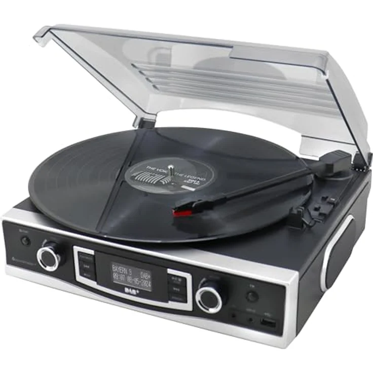 Soundmaster Plattenspieler PL590SW, mit DAB+/UKW Stereoradio u. Encoding, in Schwarz – Bild 3