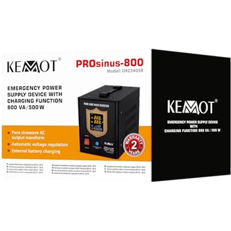Kemo PROsinus 500, Unterbrechungsfreie Stromversorgung 800 VA/500 W, Sinuswellen-Ausgang, kompakte Bauweise – Bild 4