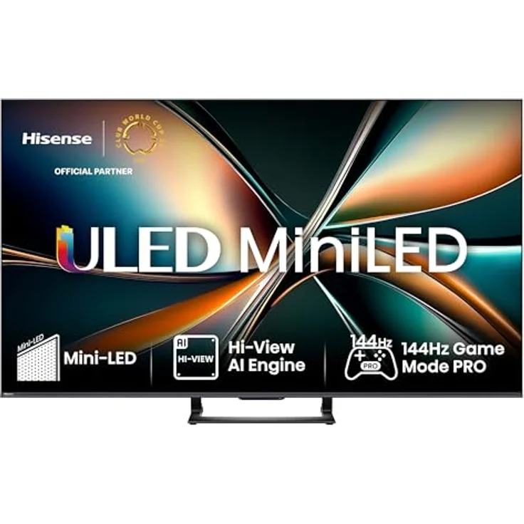Hisense 65U7Q, 65 Zoll 4K Mini LED ULED Smart TV mit Hi-View AI Engine, 144Hz Game Mode Pro, FreeSync Premium, Built-in Subwoofer, Dolby Vision IQ Atmos, Airplay, Sprachsteuerung [2025] – Bild 1
