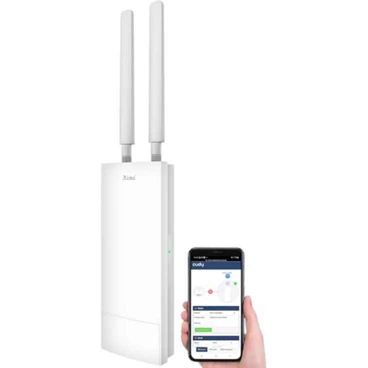 7Links WLAN-Repeater WLR-1260, Outdoor-Dualband-Repeater mit WiFi 6, 3000 Mbit/s, IP65, bis 150 m Reichweite, PoE