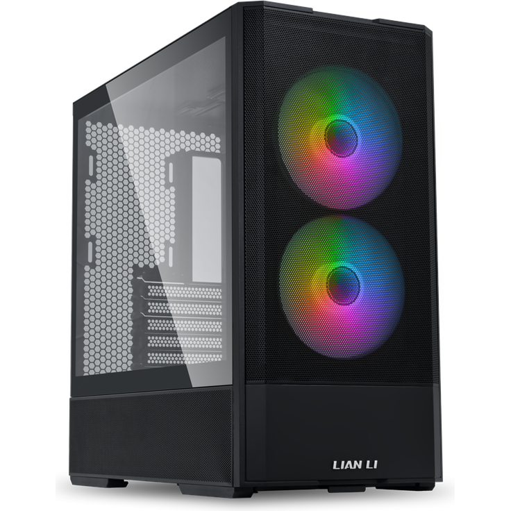 Lian Li LANCOOL 207 PC Gehäuse, Midi-Tower, ATX, Tempered Glass - schwarz, viel Platz für Hardware, hervorragender Airflow, integriertes Kabelmanagement