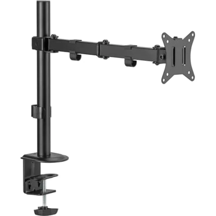 Ranqer Monitor Arm Single zwart (RQ-MONITOR-ARM-SINGLE-BLK), Höhenverstellbare Monitorhalterung für 17-32 Zoll Monitore, Schwarz, 9 kg Tragfähigkeit, VESA-kompatibel, integriertes Kabelmanagement – Bild 4