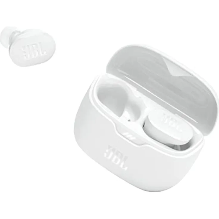 JBL Tune Buds – Wasserresistente, True-Wireless In-Ear-Kopfhörer mit Noise-Cancelling in Weiß – Mit bis zu 48 h Musikwiedergabe