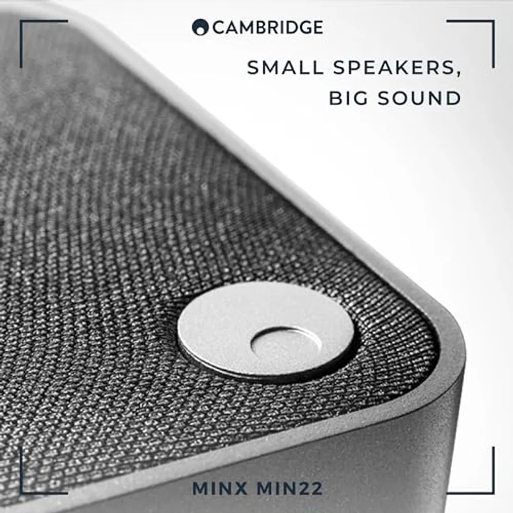 Cambridge Audio Minx Min 22 - Kompakter kabelgebundener Satellitenlautsprecher mit BMR-Lautsprechertechnologie - Inkl. Wandhalterung - Schwarz – Bild 4