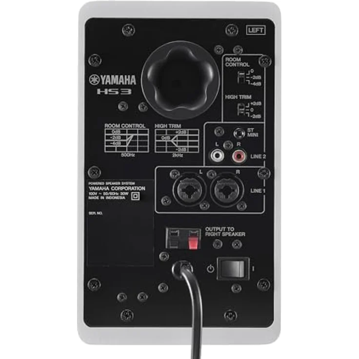 Yamaha HS3, Aktive Zwei-Wege-Nahmonitore mit 3,5" Tieftöner, weiß, 70 Hz - 22 kHz Frequenzgang, 26 W Ausgangsleistung – Bild 4